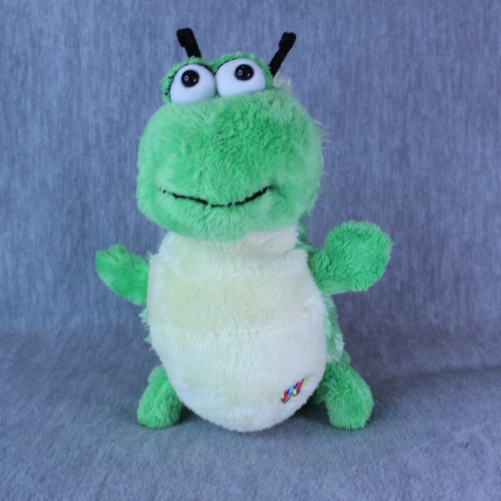 Ganz CATERPILLAR HM 434 Webkinz No Code 9" Plush Green Yellow Worm‎ Stuffed Toy